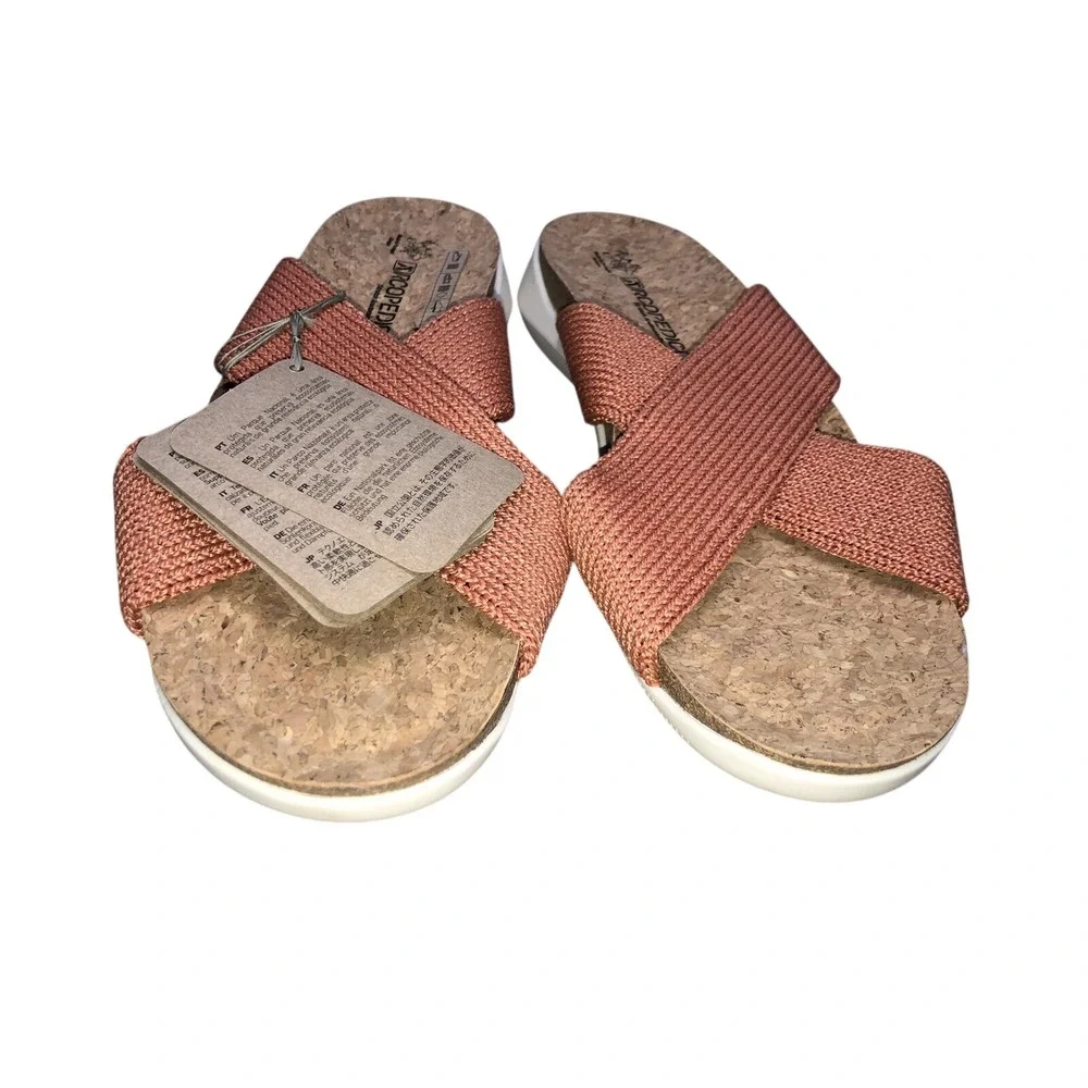 Arcopedico Sandals Women's 7 Brick Orange Knit Cork Footbed Pantanal 38‎ NEW